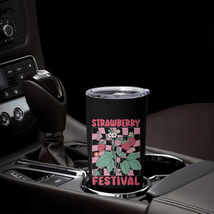 Strawberry Festival Tumbler Cup Fruit Lover Botanical Retro Groovy TS02 Print Your Wear