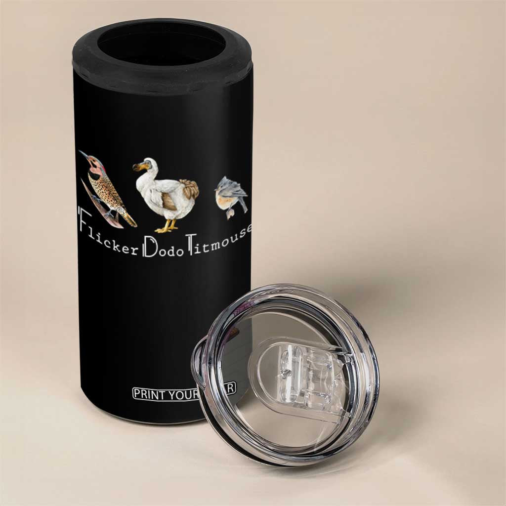 Subtle FDT 4 in 1 Can Cooler Tumbler Flicker Dodo Titmouse Bird TS10 Print Your Wear