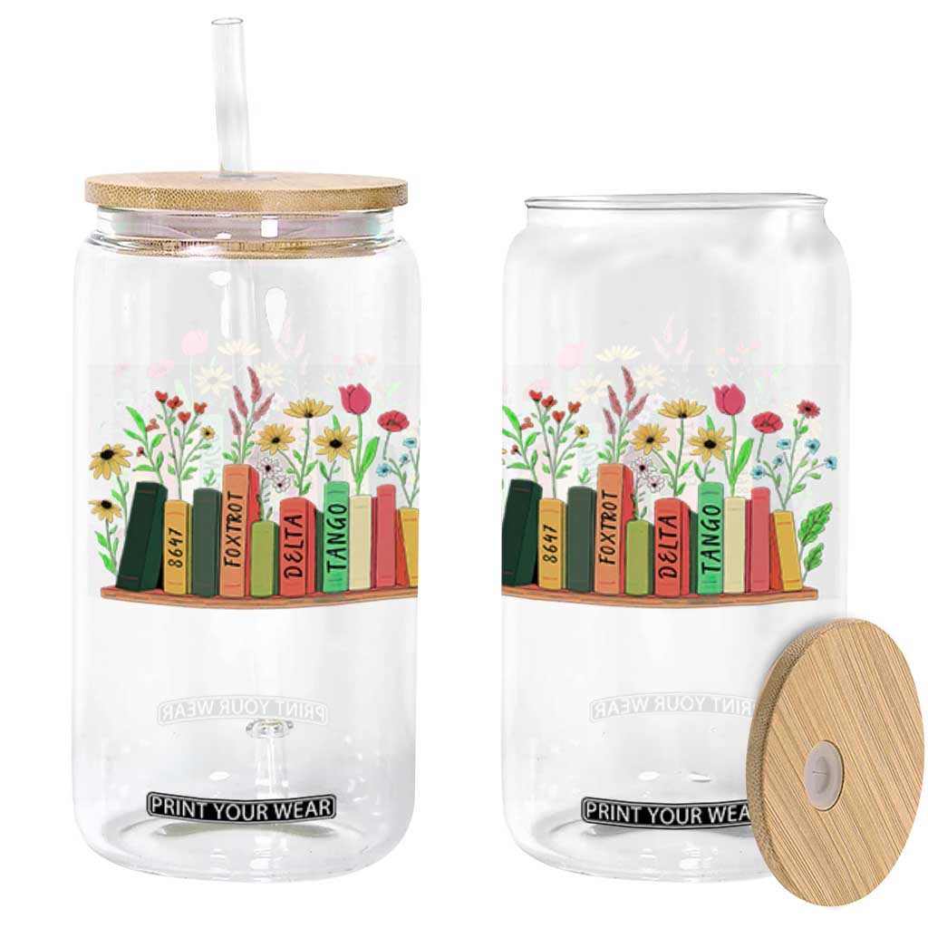 Subtle FDT 8647 Glass Can Foxtrots Deltas Tangos Book Lovers Flower TS02 Black Print Your Wear