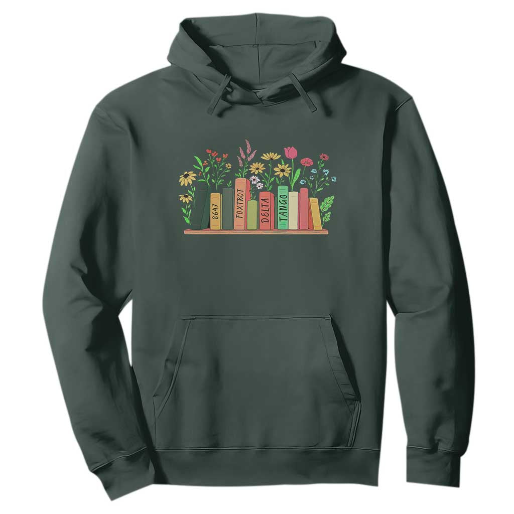 Subtle FDT 8647 Hoodie Foxtrots Deltas Tangos Book Lovers Flower TS02 Dark Forest Green Print Your Wear