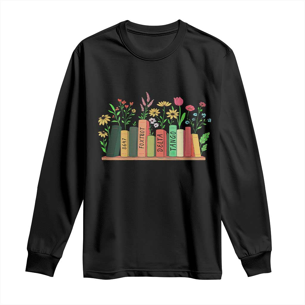 Subtle FDT 8647 Long Sleeve Shirt Foxtrots Deltas Tangos Book Lovers Flower TS02 Black Print Your Wear