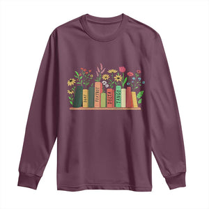 Subtle FDT 8647 Long Sleeve Shirt Foxtrots Deltas Tangos Book Lovers Flower TS02 Maroon Print Your Wear