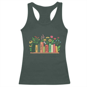 Subtle FDT 8647 Racerback Tank Top Foxtrots Deltas Tangos Book Lovers Flower TS02 Dark Forest Green Print Your Wear