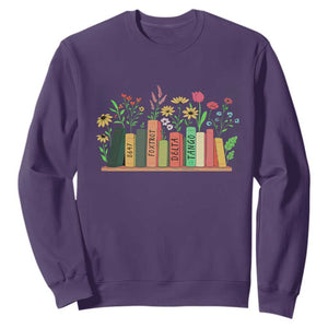 Subtle FDT 8647 Sweatshirt Foxtrots Deltas Tangos Book Lovers Flower TS02 Purple Print Your Wear