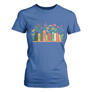 Subtle FDT 8647 T Shirt For Women Foxtrots Deltas Tangos Book Lovers Flower TS02 Royal Blue Print Your Wear
