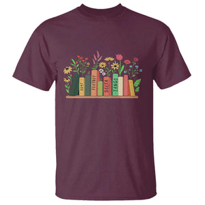 Subtle FDT 8647 T Shirt Foxtrots Deltas Tangos Book Lovers Flower TS02 Maroon Print Your Wear