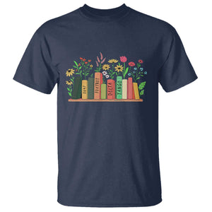 Subtle FDT 8647 T Shirt Foxtrots Deltas Tangos Book Lovers Flower TS02 Navy Print Your Wear