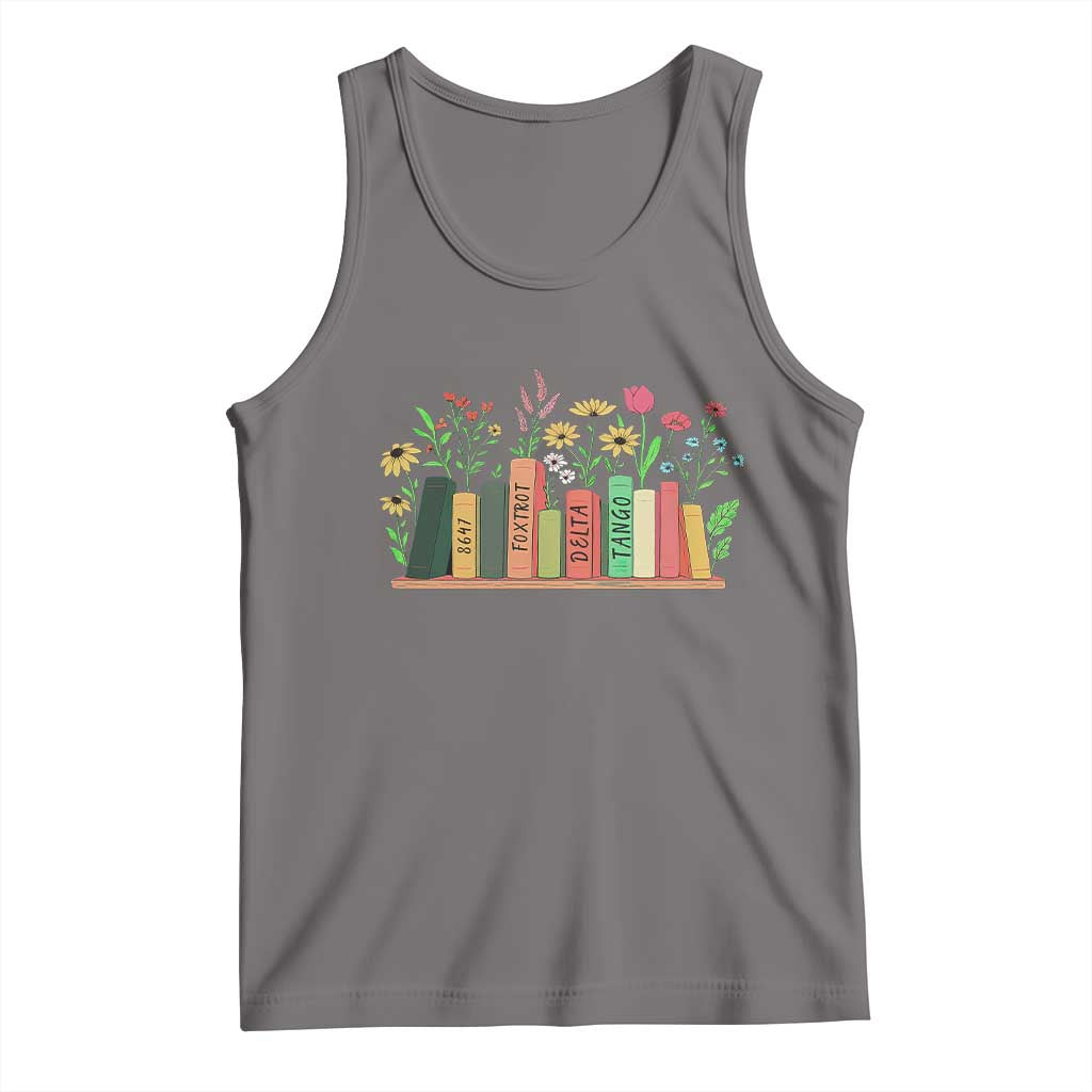 Subtle FDT 8647 Tank Top Foxtrots Deltas Tangos Book Lovers Flower TS02 Deep Heather Print Your Wear