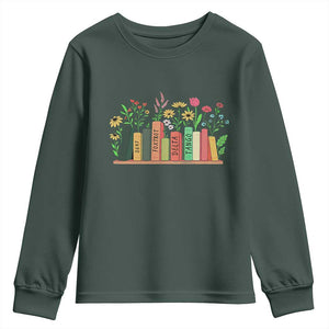 Subtle FDT 8647 Youth Sweatshirt Foxtrots Deltas Tangos Book Lovers Flower TS02 Dark Forest Green Print Your Wear
