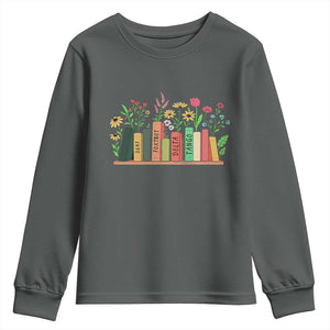 Subtle FDT 8647 Youth Sweatshirt Foxtrots Deltas Tangos Book Lovers Flower TS02 Dark Heather Print Your Wear