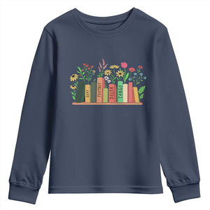 Subtle FDT 8647 Youth Sweatshirt Foxtrots Deltas Tangos Book Lovers Flower TS02 Navy Print Your Wear