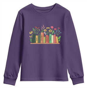 Subtle FDT 8647 Youth Sweatshirt Foxtrots Deltas Tangos Book Lovers Flower TS02 Purple Print Your Wear