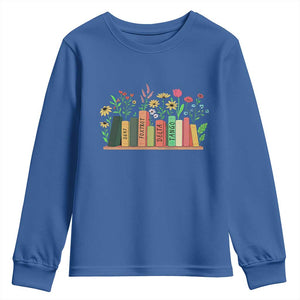 Subtle FDT 8647 Youth Sweatshirt Foxtrots Deltas Tangos Book Lovers Flower TS02 Royal Blue Print Your Wear