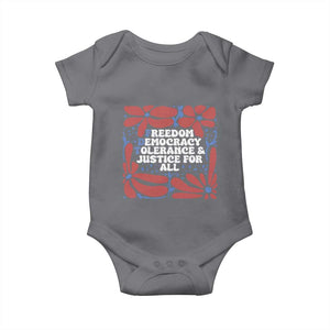 Subtle FDT Baby Onesie Freedom Democracy Tolerence and Justice For All TS02 Charcoal Print Your Wear