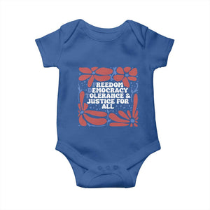 Subtle FDT Baby Onesie Freedom Democracy Tolerence and Justice For All TS02 Royal Blue Print Your Wear