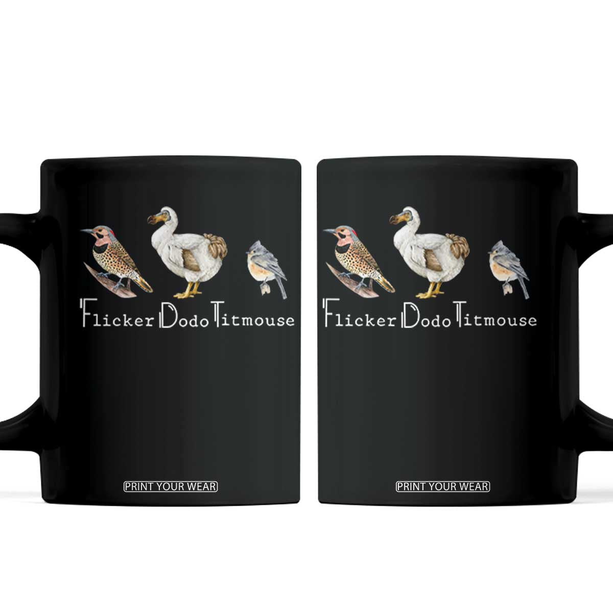 Subtle FDT Coffee Mug Flicker Dodo Titmouse Bird TS10 Black Print Your Wear