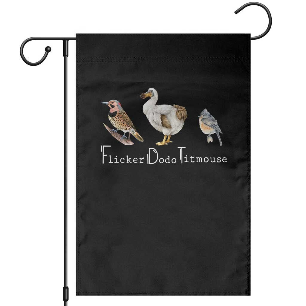 Subtle FDT Garden Flag Flicker Dodo Titmouse Bird TS10 Black Print Your Wear