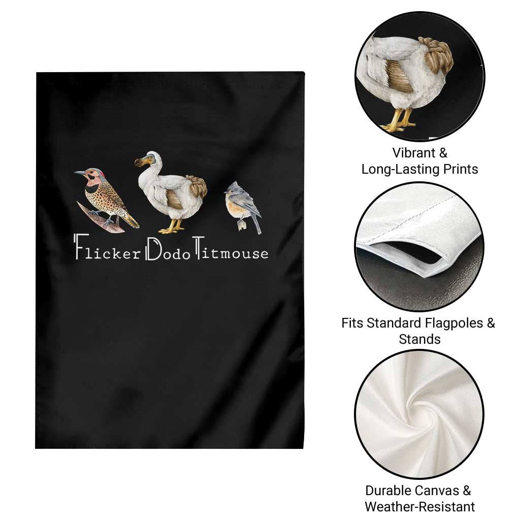 Subtle FDT Garden Flag Flicker Dodo Titmouse Bird TS10 Print Your Wear