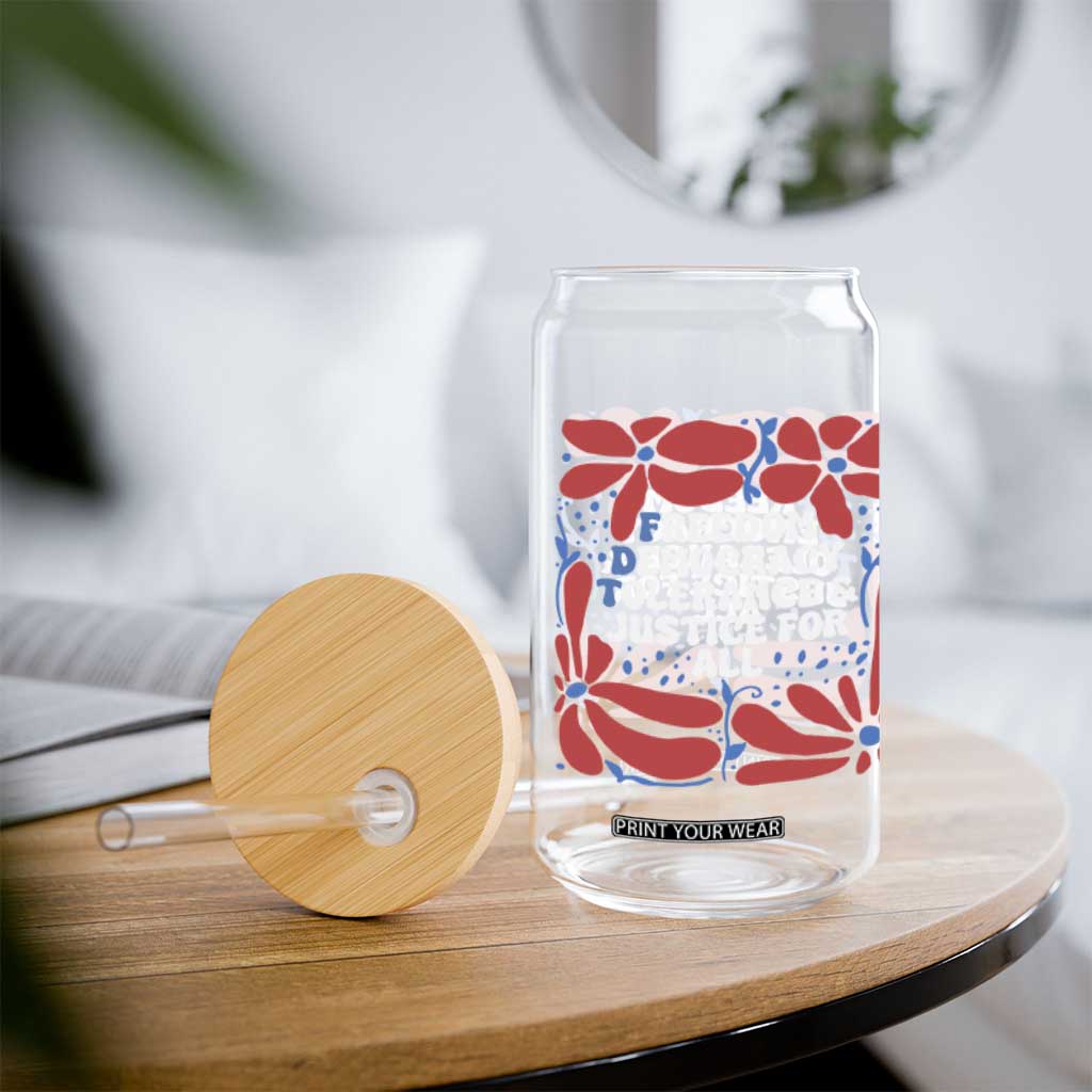 Subtle FDT Glass Can Freedom Democracy Tolerence and Justice For All TS02 Print Your Wear