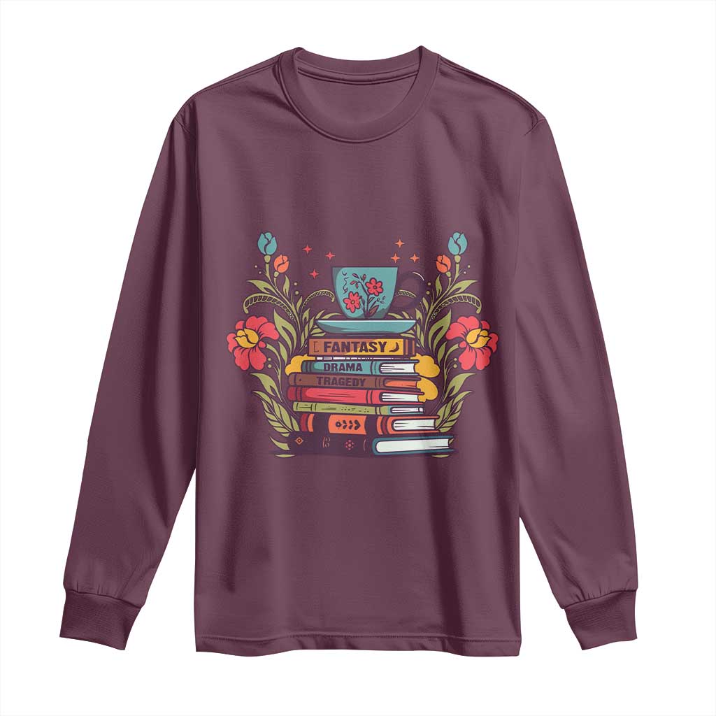 Subtle FDT Long Sleeve Shirt Fantasy Drama Tragedy Book Lover TS02 Maroon Print Your Wear