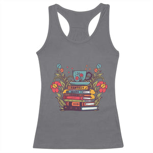 Subtle FDT Racerback Tank Top Fantasy Drama Tragedy Book Lover TS02 Charcoal Print Your Wear