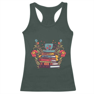 Subtle FDT Racerback Tank Top Fantasy Drama Tragedy Book Lover TS02 Dark Forest Green Print Your Wear