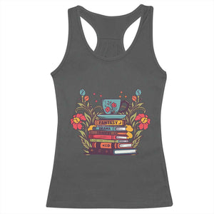 Subtle FDT Racerback Tank Top Fantasy Drama Tragedy Book Lover TS02 Dark Heather Print Your Wear