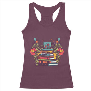 Subtle FDT Racerback Tank Top Fantasy Drama Tragedy Book Lover TS02 Maroon Print Your Wear