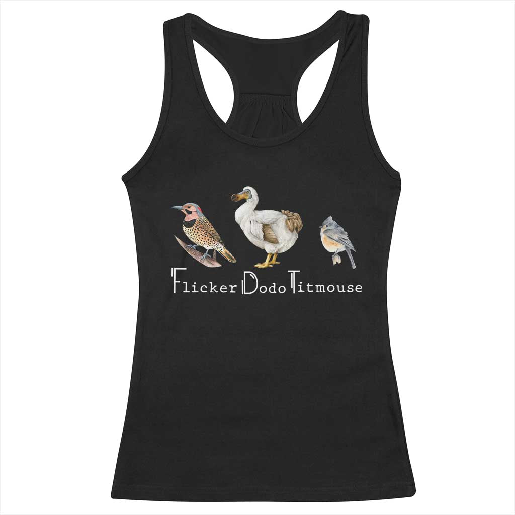 Subtle FDT Racerback Tank Top Flicker Dodo Titmouse Bird TS10 Black Print Your Wear