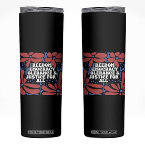 Subtle FDT Skinny Tumbler Freedom Democracy Tolerence and Justice For All TS02 Black Print Your Wear
