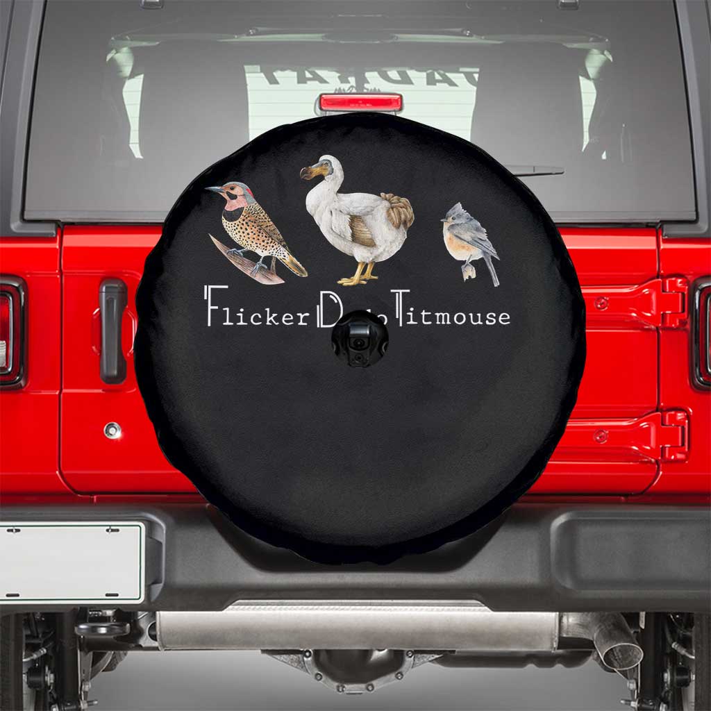 Subtle FDT Spare Tire Cover Flicker Dodo Titmouse Bird TS10 Black Print Your Wear