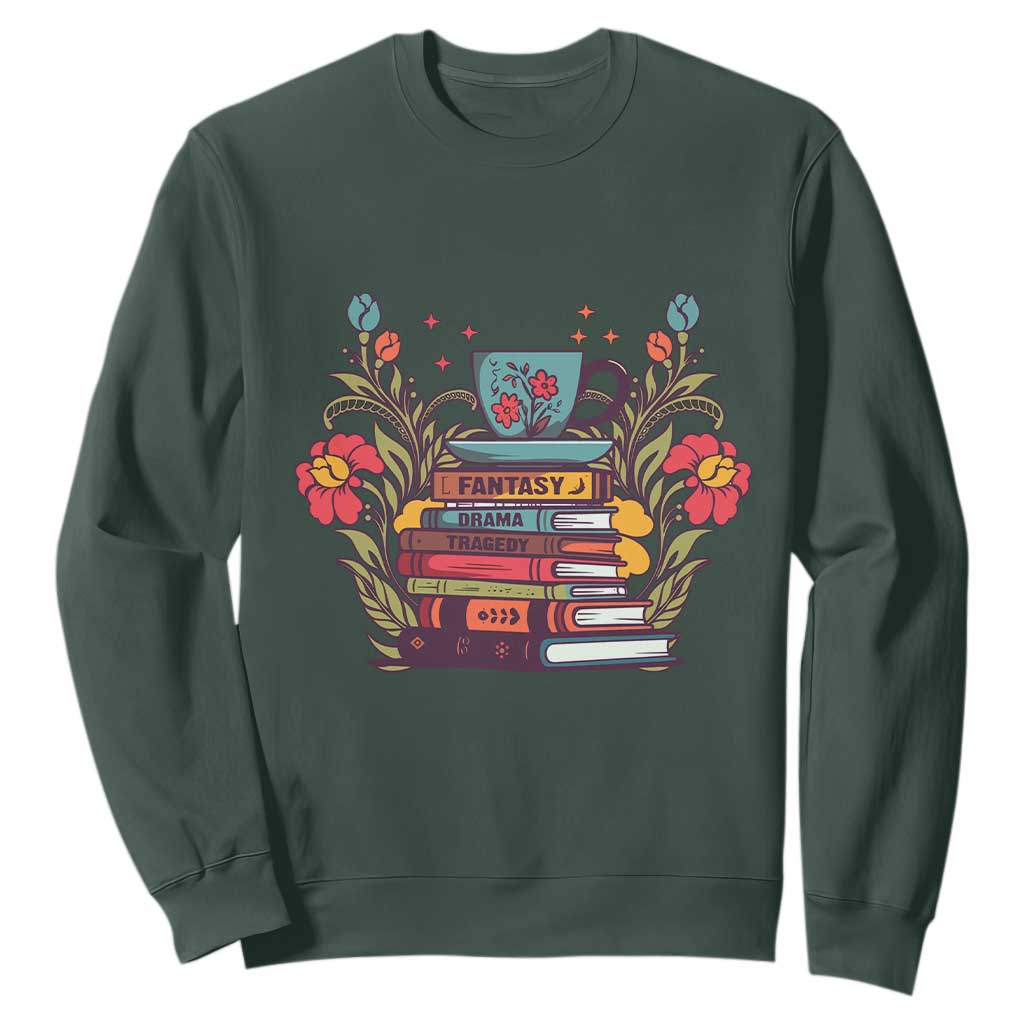 Subtle FDT Sweatshirt Fantasy Drama Tragedy Book Lover TS02 Dark Forest Green Print Your Wear