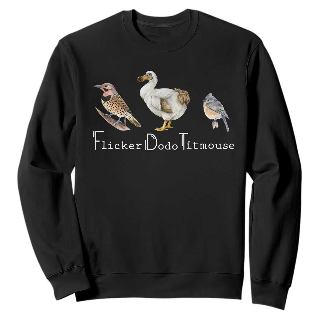 Subtle FDT Sweatshirt Flicker Dodo Titmouse Bird TS10 Black Print Your Wear