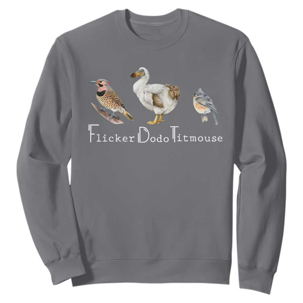 Subtle FDT Sweatshirt Flicker Dodo Titmouse Bird TS10 Charcoal Print Your Wear