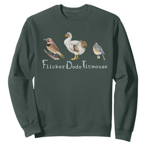 Subtle FDT Sweatshirt Flicker Dodo Titmouse Bird TS10 Dark Forest Green Print Your Wear