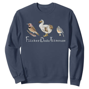 Subtle FDT Sweatshirt Flicker Dodo Titmouse Bird TS10 Navy Print Your Wear