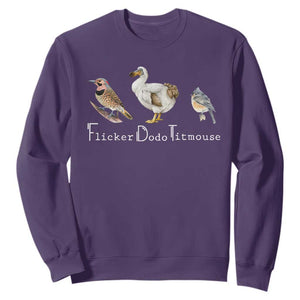 Subtle FDT Sweatshirt Flicker Dodo Titmouse Bird TS10 Purple Print Your Wear