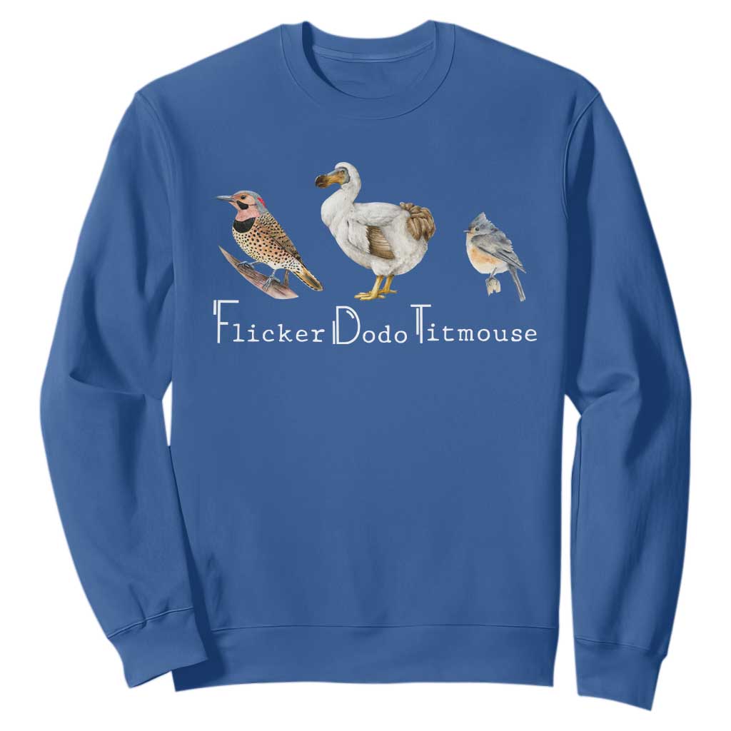 Subtle FDT Sweatshirt Flicker Dodo Titmouse Bird TS10 Royal Blue Print Your Wear