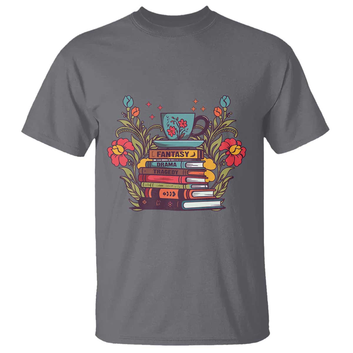 Subtle FDT T Shirt Fantasy Drama Tragedy Book Lover TS02 Charcoal Print Your Wear