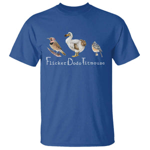 Subtle FDT T Shirt Flicker Dodo Titmouse Bird TS10 Royal Blue Print Your Wear
