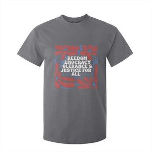 Subtle FDT T Shirt For Kid Freedom Democracy Tolerence and Justice For All TS02 Charcoal Print Your Wear