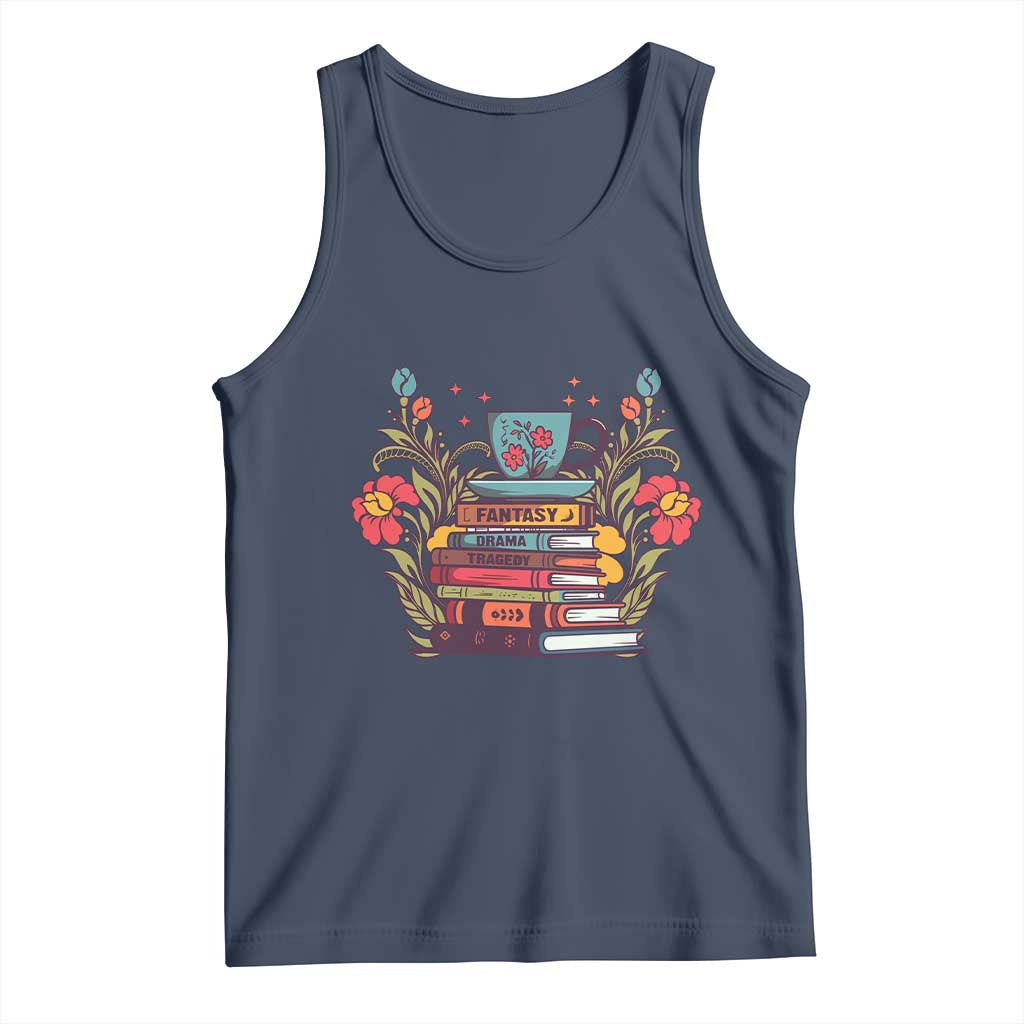 Subtle FDT Tank Top Fantasy Drama Tragedy Book Lover TS02 Navy Print Your Wear