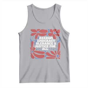 Subtle FDT Tank Top Freedom Democracy Tolerence and Justice For All TS02 Athletic Heather Print Your Wear