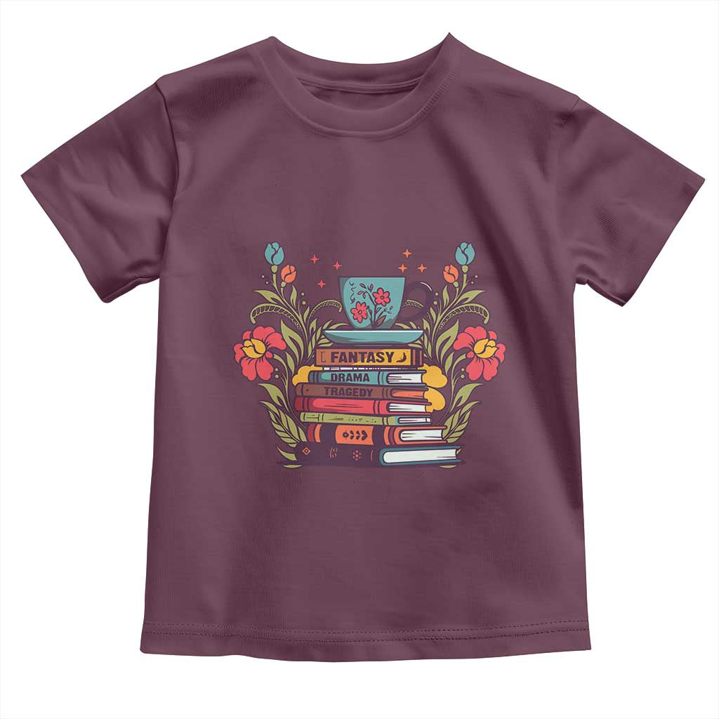 Subtle FDT Toddler T Shirt Fantasy Drama Tragedy Book Lover TS02 Maroon Print Your Wear