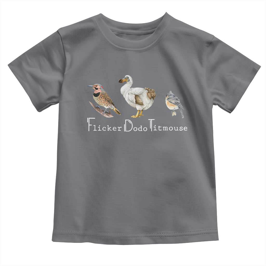 Subtle FDT Toddler T Shirt Flicker Dodo Titmouse Bird TS10 Charcoal Print Your Wear
