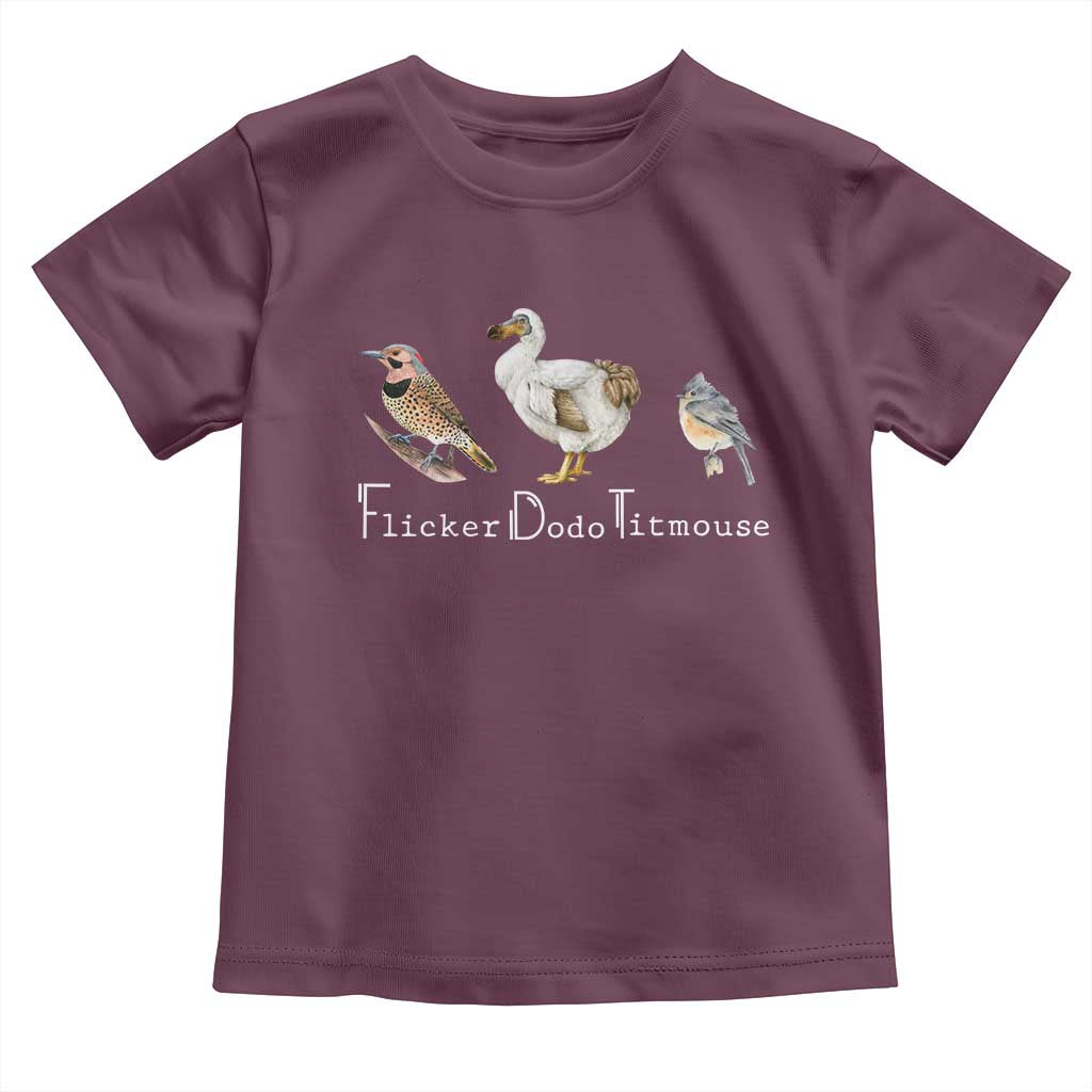 Subtle FDT Toddler T Shirt Flicker Dodo Titmouse Bird TS10 Maroon Print Your Wear