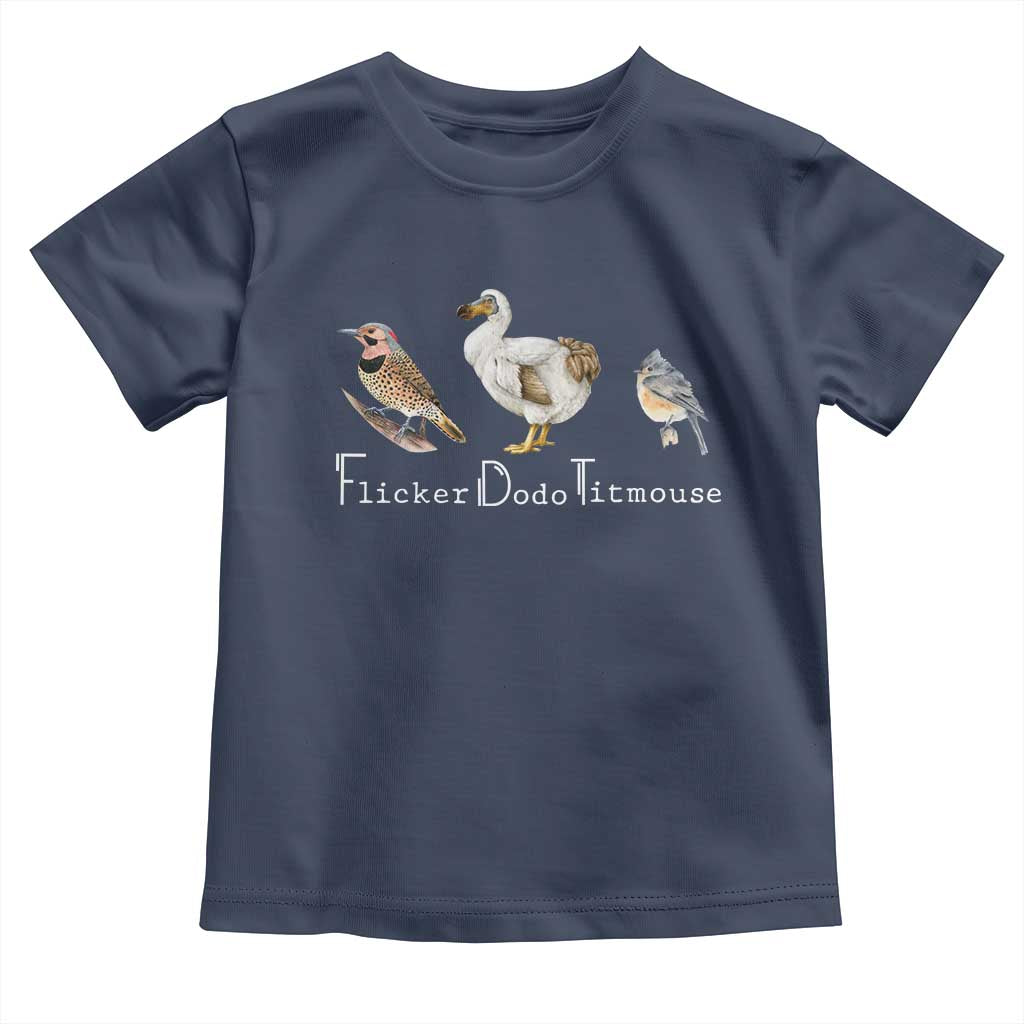 Subtle FDT Toddler T Shirt Flicker Dodo Titmouse Bird TS10 Navy Print Your Wear