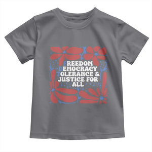 Subtle FDT Toddler T Shirt Freedom Democracy Tolerence and Justice For All TS02 Charcoal Print Your Wear