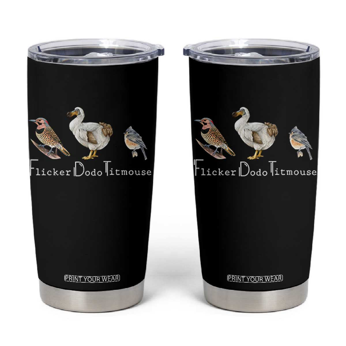 Subtle FDT Tumbler Cup Flicker Dodo Titmouse Bird TS10 Black Print Your Wear