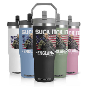 Suck It England Funny 4th of July George Washington 1776 Flip Straw Tumbler TS10 Print Your Wear